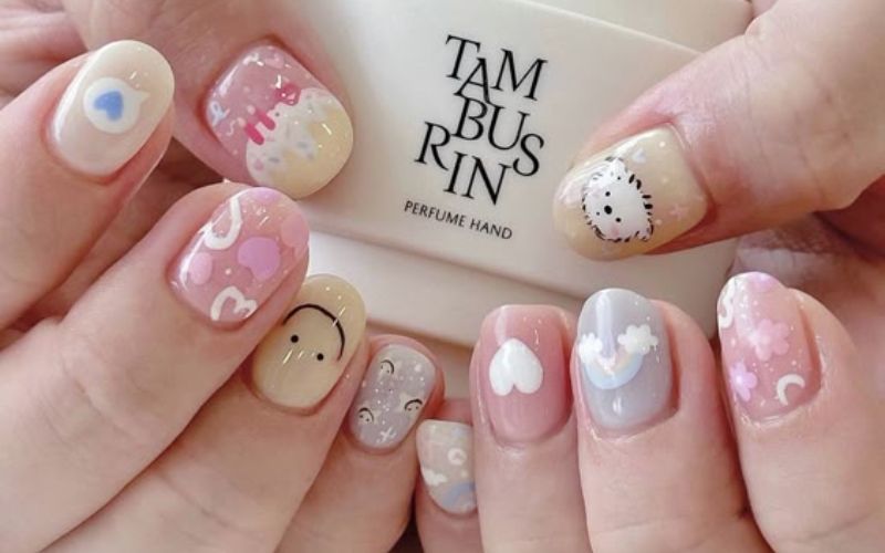 Nail móng ngắn cute hoạt hình đốn tim nhiều chị em kẹo ngọt